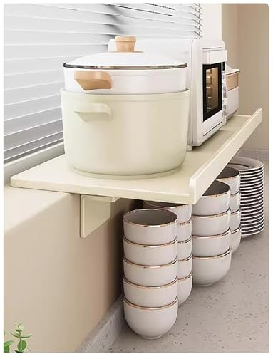 FOELANNE Window Sill Extender, Countertop Extension Board, Window Sill Extender Plate without Drilling, Carbon Steel Storage Shelf(27.6x9.9 70x25cm)