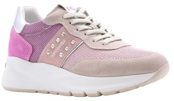 Nero Giardini E409852D Sneakers Donna in Pelle, Suede E Tela