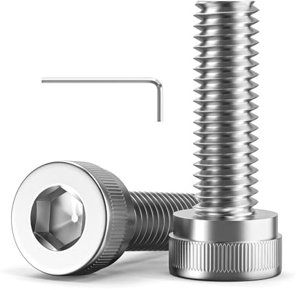 120 Stück M2 x 10 mm Schrauben, Zylinderkopfschrauben mit Innensechskant | Zylinderschrauben, Edelstahl A2 V2A, M2 schrauben Vollgewinde, Edelstahlschrauben mit Innensechskantschlüssel