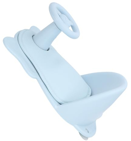 RIZGHWOY Kleinkinder-Badewannenstuhl, Mehrstufig Verstellbarer Kleinkind-Badesitz mit Aufbewahrungsregal Zum Babybaden (BLUE)