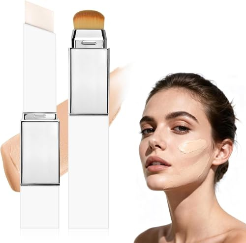 Vibbang Color Changing Foundation Stick mit Pinselkopf, Weiße Foundation Make Up, Gesichts-Make-up für alle Hauttypen Schminke, Gesichtsgrundierung, Natürliche Deckkraft Cntouring Stick