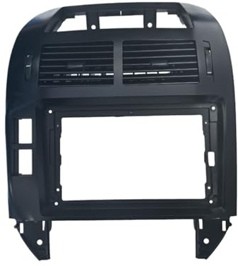 Panel Radio para Coche Marco de DVD para Coche 2 DIN, Adaptador conexión Audio, embellecedor Tablero, Panel Facia 9 Pulgadas, Apto para Volkswagen Polo 2004-2011(Black-Frame-Air)