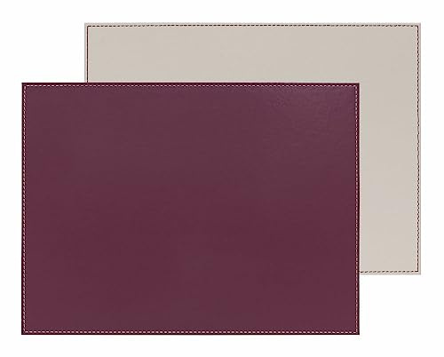 FREEFORM Duo Platzset rechteckig, Kunstleder, wendbar, Pflaume/Elfenbein | Tischset, beidseitig nutzbar, hitzebeständig bis 90 °C, pflegeleicht, flach lagerbar, elegantes Design, strapazierfähig
