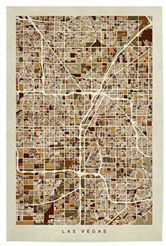 artboxONE Poster 45x30 cm Städte/Las Vegas Las Vegas City Street Map - Bild las Vegas Stadtkarte America