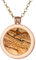 Morella Damen Halskette Gold 70 cm Edelstahl und Anhänger mit Edelstein Bilderjaspis Coin 33 mm Chakren Scheibe in Schmuckbeutel