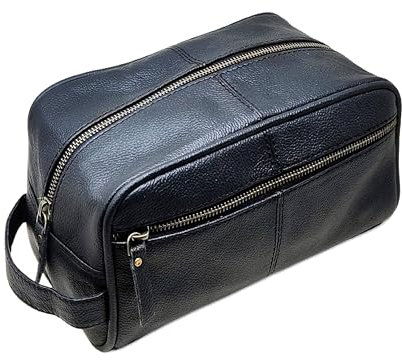 JAALD Tasche Kulturtasche Koffer Waschtasche Kit Ledertasche Kulturbeutel Necessaire echt Leder die Toilette Badezimmer Rasieren Wasserdicht Kosmetik Medikamente Herren Damen Leather toiletry dopp bag