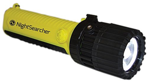 NightSearcher ATEX Zoomable LED Flashlight, Hazardous Area Battery-Powered 4 x AA Torch, Spot-to-Flood Beam, 160 Lumen