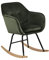 AC Design Furniture Wendy Schaukelstuhl aus Samt und Holzkufen, Grüner Sessel, Wohnzimmermöbel, Polstersessel mit Armlehnen, B: 57 x T: 71 x H: 81 cm, 1 Stk