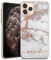 TULLUN Personalised Phone Case for iPhone 5 / 5s / SE 2016 - Clear Hard Plastic Custom Cover Rose Gold Marble V2 Individual Style Initials Name Text - Name