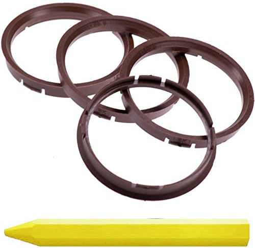 4X Zentrierringe Braun 73,0 mm x 66,6 mm + 1x Reifen Kreide Fett Stift