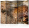 murando Raumteiler Foto Paravent Pusteblume 225x172 cm beidseitig auf Vlies-Leinwand bedruckt Trennwand Spanische Wand Sichtschutz Raumtrenner Home Office Gold Beige b-A-0377-z-c