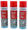 WURTH Limpiador Frenos Spray 500 Ml Pack (3) Eliminador de Residuos, Aceites, Frenos, Embragues, Spray Alta Presion, Desengrasante Eficaz con Dosificador Preciso y Potente