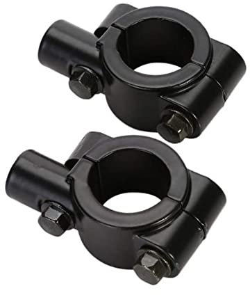 Voarge 2 Stücke 7/8 Universal Lenker Spiegelhalterung Lenkerhalterung Motorrad Spiegel Halterung Lenker Halter, Schwarz