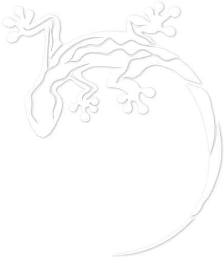 Gecko Sticker I 11,5 x 10 cm I Weiß I Auto-Aufkleber Auto-Folie tuning JDM Tattoo für Heckscheibe oder Motorhaube zum bekleben I selbstklebend I kfz091