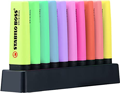 STABILO - Textmarker - BOSS ORIGINAL Pastel - 10er Tischset - mit 10 verschiedenen Pastelfarben
