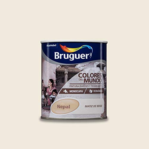 Bruguer Colores del Mundo Pintura para paredes monocapa Nepal Matiz de Beige 750 ml