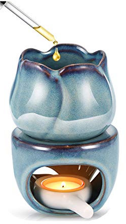 Wachsbrenner mit Teelichtlöffel, Aromatherapie-Öfen Kerze, Atherisches Ölbrenner Wachsschmelzbrenner Duftlampen Dekoration für Schlafzimmer Weihnachten Einweihungsgeschenk(1 Stück)