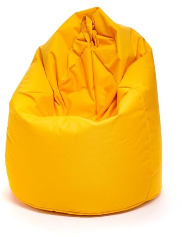 Ecopuf - Sako Pouf Sessel Outdoor - Sitzsack Kinderzimmer - Robuster Stoffsack - Entspannungssessel - Wohnungseinrichtung - Sessel Größe XL - 85x135cm, Gelb Nc4
