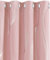 Deconovo Cortina Opaca para Habitación Matrimonio Moderno de Hojas en Aabanico Plateadas con Ojales 2 Piezas 117x183cm Rosado