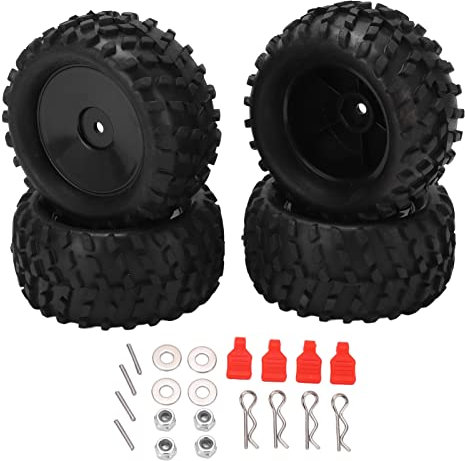 SUNGOOYUE 82MM Vorne Hinterreifen und Felgen Set, 4 Stück Gummi RC Rad Fit für 144001 1/14 RC Off Road Car