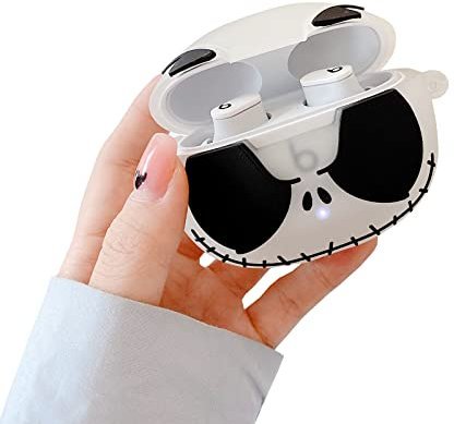 Rertnocnf Super Creative Luminous Skull Design Case Compatible with Beats Studio Buds 2021 Cool Portable Accessories Shockproof Protector for Wireless Noise Cancelling Earbuds
