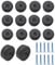 Panexf Furniture Legs Round 36 PCS Furniture Feet Black Plastic Chair Feet Protectors Ø 33 x H 13 mm Sofa Feet pads Feet Bumpers Pads with 36 PCS Screws