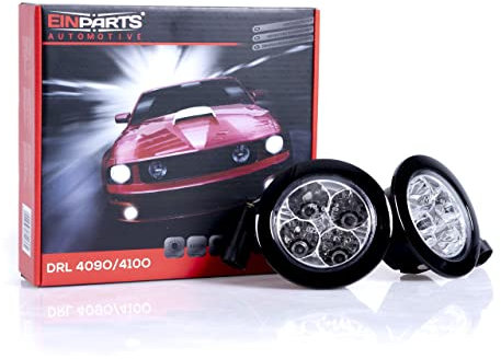 EinParts Runde LED Tagfahrlicht DRL 12-24V, Homologation 2 Stück
