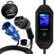 VORSPRUNG® (CEE 3 Pin Plug) Portable Type 2 EV Charger, Adjustable Amperage (10A/16A/20A/24A/32A) 7.3kW with Controllable Digital Screen - Electric Vehicle Motorhome Charging Cable T2, (UK) (8 Metre)