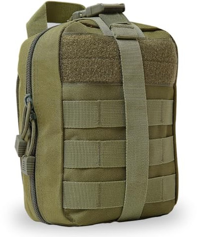 BITUOR Taktische Taschen MOLLE, EMT Kleine Pouch, wasserdichte Molle Tasche, Tactical Pouch Bag, Rip-Away Pouches, Militär Kompakt Gürteltasche für Outdoor, Camping, Reisen, Abenteuer (Grün)