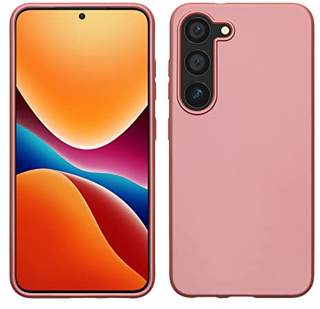 kwmobile Hülle kompatibel mit Samsung Galaxy S23 Hülle - TPU Silikon S23 Handyhülle - Case stoßabsorbierend flexibel - Kabelloses Laden - Metallic Rosegold