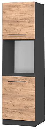 Vicco Herdumbauschrank Fame-Line, Goldkraft Eiche/Anthrazit, 60 cm offen