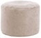 mokebo® Pouf, Hocker o. Bodenkissen 50x30cm 'Der Ruhestifter' Sitzhocker rund & Fußhocker fürs Wohnzimmer, Sitzpouf aus Stoff in Beige, Beistelltisch, Pouf, Puff für drinnen mit EPS-Perlen Füllung