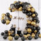 Q-WOOFF 60 Ballons Noir Et Or, 12 Pouces - 20 Noirs, 20 Or, 20 à Paillettes Colorés - Ballon Helium Pour Anniversaire, Mariage, Baby Shower, Décorations De Fête
