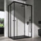 doporro Duschkabine 90x120x190cm Eckeinstieg Duschabtrennung glas Doppel Schiebetür ESG Glas Duschtür Ravenna 16K Plus schwarz
