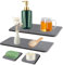 4 pièces sous Verres en Diatomite Absorbant l'eau, Pierre Absorbante Evier, Porte Savon Diatomite, Dessous de Verre pour Salle de Bain Cuisine Tasses (Gris)
