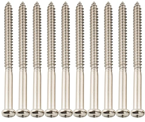 Musiclily Ultra 2,6x35mm Edelstahl Tonabnehmer Befestigungs Schrauben Pickup Screws Set für J-Bazz P-Bass P90 JM Style E-Gitarre Bass Pickup, Nickel(10er Set)