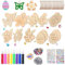 264 Stück Holzanhänger Ostern zum Bemalen,Ostern Basteln Holz mit Schnur, Osterdeko Basteln Kinder Holz,DIY Anhänger Ostern,Deko Anhänger Holz Ostern,Osteranhänger Holz Bemalen