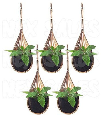 SOYDAN 5er-Pack Bambustopf for Aufhängen, Pflanzgefäß, Orchidee, Vanda-Blume, gewebter Korb, Gartendekoration, Zuhause/11