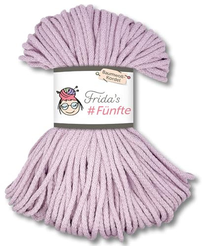 Frida's Wollhaus Frida's 250 g #Fünfte Baumwoll-Kordel Ø 5 mm Häkeln Stricken Makramee 30 Farben (765 | Flieder)