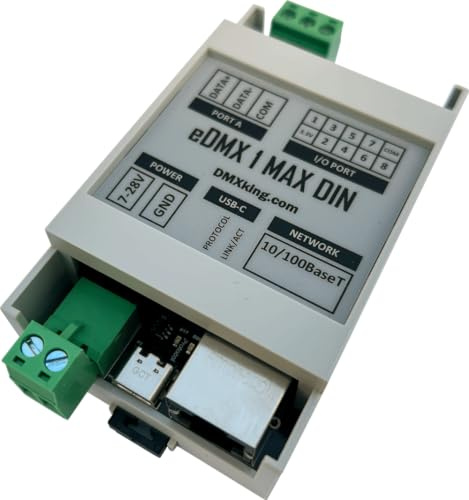 DMXking eDMX1 DIN MAX - ArtNet/sACN zu DMX-Controller (RJ45)