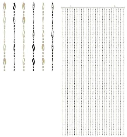 Acrylic Beaded Door Curtain Hanging FLy Screen Summer Blind (White Silver Beaded Door Curtain)