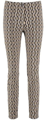 GERRY WEBER Damen SAN:YA Slim FIT Freizeithose, Camel/Black Grafic Jacquard, 40