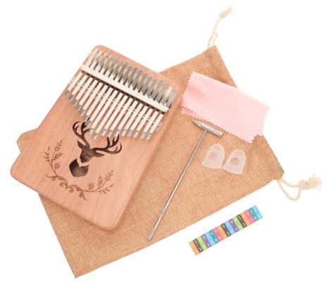 ifundom 2 Sätze Kalimba Holz Quadratisch Mbira 17 Tasten Einfaches Musikinstrument Kinder Fingerklavier Tragbares Musikinstrument Daumenklavier 17 Tasten Handklavier Tragbares