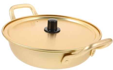 Cabilock Topf Korea 2 Stück Ramentopf Aluminiumtopf Küchenhelfer Aluminium Nudeltopf Outdoor Kochgeschirr Nudeltopf Mit Deckel Haushaltskochgeschirr Antihaftbeschichteter Topf