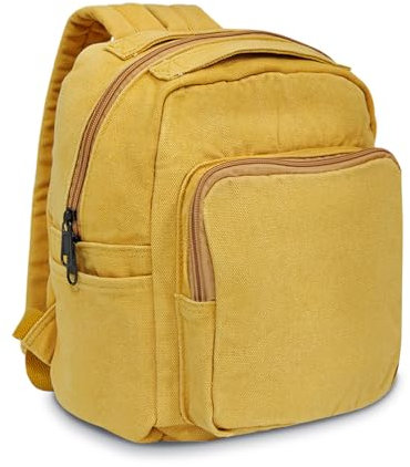 Boziee Klein Rucksack Damen Canvas Cityrucksack Rucksäcke Daypacks,Rucksackhandtaschen Kinderrucksäcke für Schule Travel Arbeit Damen Mädchen Teenager Unisex (Canvas, Gelb)