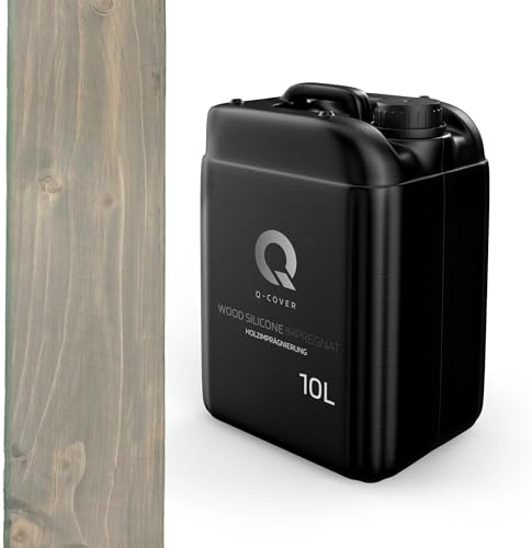 Q-COVER holzimprägnierung Dunkelgrau 7046 10 L 2 in 1 holzschutz farbimprägnierung imprägniermittel holzschutzmittel imprägnierung abperleffekt alle holzarten holzgrundierung