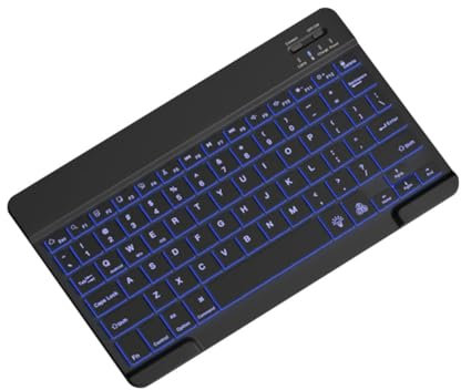 SRMAN Tastiera Retroilluminata da 10 Pollici Tastiera Bluetooth Protettiva Silenziosa per Telefoni Cellulari, Tablet e Laptop Tastiera Wireless B