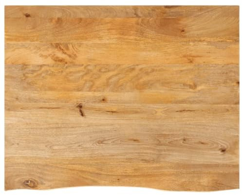 vidaXL Tischplatte, Holzplatte mit Baumkante, Massivholzplatte für Esstisch Couchtisch, Ersatztischplatte, 100x80x2,5cm Massivholz Mango