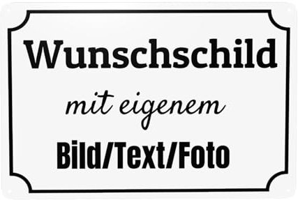 BeNsil Schilder, Schilder Selbst Gestalten, Wunschtext Schild, Hausnummer & Straßennamen mit Text/Name/Bild/Logo/Schrift für Garage, Hotel, Parkplatz, Schule, Carport, Firma, Garten, Wohnadress