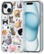 MOSNOVO Case for iPhone 15 Plus, [Buffertech 6.6ft Military-Grade Drop Protection] [Anti Peel Off Tech] Clear TPU Bumper Phone Case Cover Design - The Cat Brigade